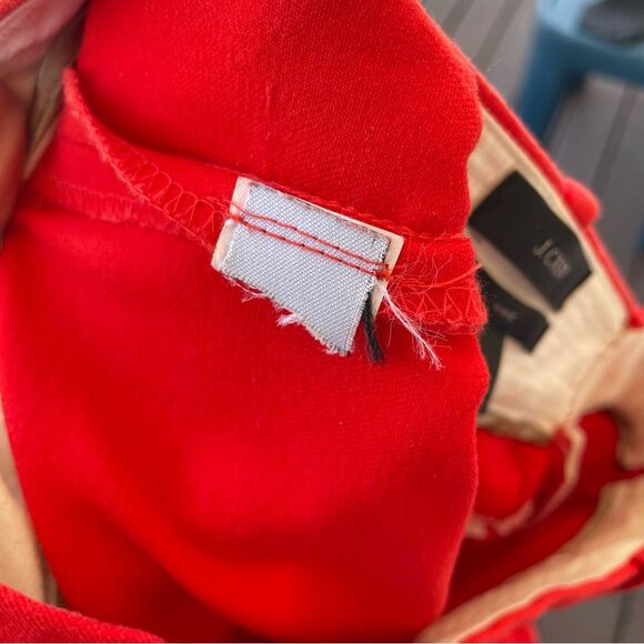 J Crew Minni Crop Pant Bright Red Size 0 - Picture 9 of 9